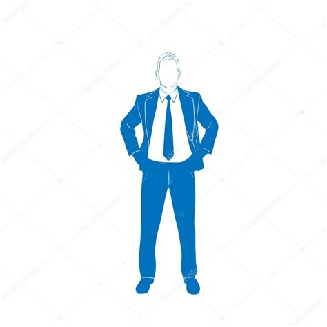 Silueta De Un Hombre Con Traje Azul Vector Gráfico Vectorial © Mast3r