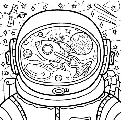 Cartoon Astronaut Coloring Pages Printable