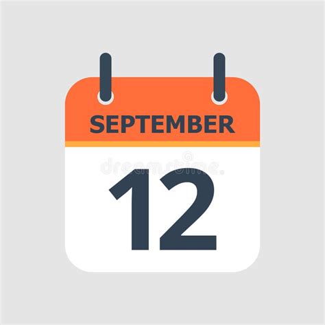 Calendar 12th Of September Stock Vector Illustration Of Annual 135299259