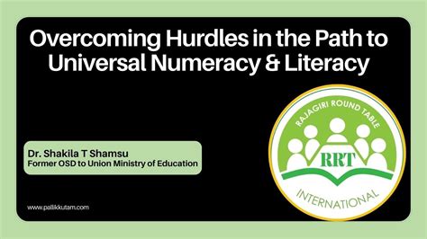 Overcoming Hurdles In The Path To Universal Numeracy And Literacy Youtube