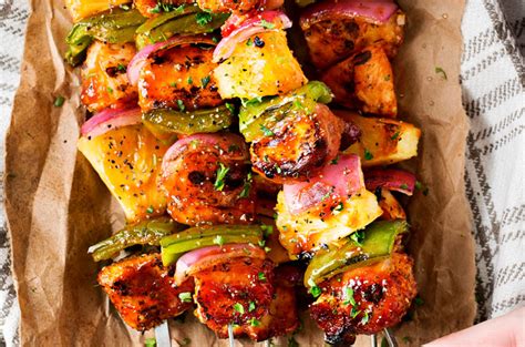 Place prepared kabobs on the grill. Grilled BBQ Chicken Kabobs - The Chunky Chef