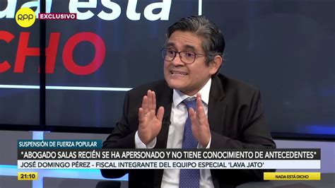 José Domingo Pérez Si El Fiscal Rafael Vela Se Va Del Equipo Especial