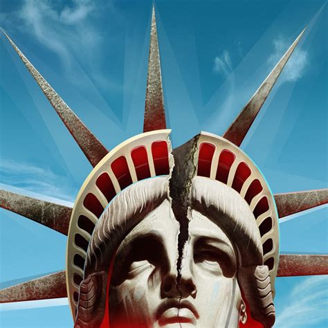Close Up Of Head Of Statue Of Liberty Cracking Stock Images