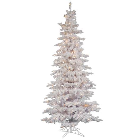 Vickerman Flocked White Spruce 9 Artificial Christmas Tree With 550