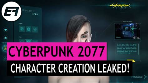 Cyberpunk 2077 Character Creation Leaked Screenshot
