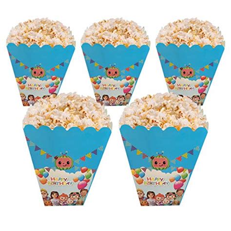 12pcs Cocomelon Party Supplies Mini Popcorn Party Favor Boxes 25 X