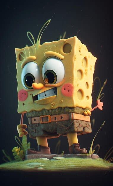 Premium Photo Cartoon Spongebob With A Big Smile And A Big Smile On