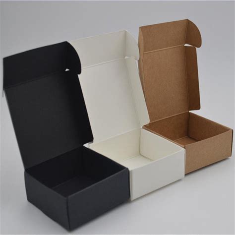 Pcs Black Kraft Paper Craft Box Small White Soap Cardboard Etsy