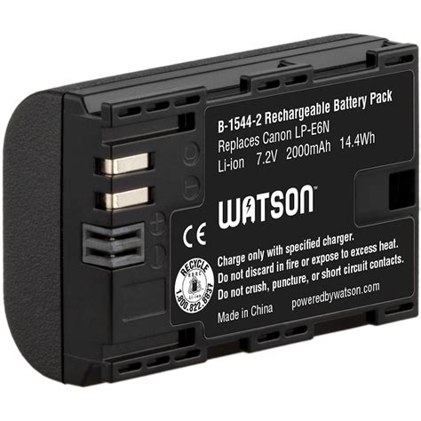 Free shipping on all orders over £30! Watson LP-E6N Lithium-Ion Battery Pack (7.2V, 2000mAh) B ...