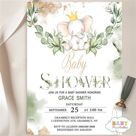 Paper Templates Gender Neutral Baby Shower Invite Animal Baby Shower
