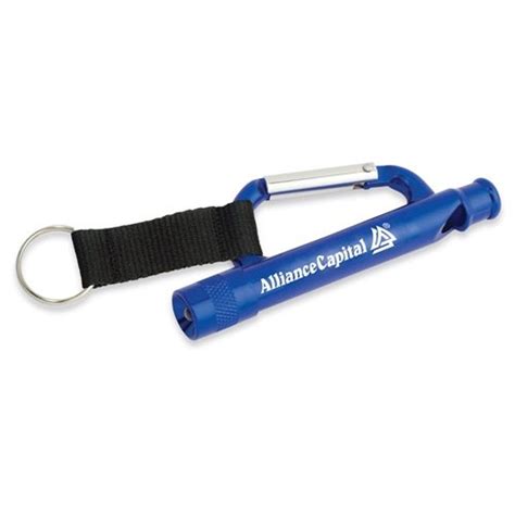 Carabiner Flashlightwhistle With Strap Sku 3271