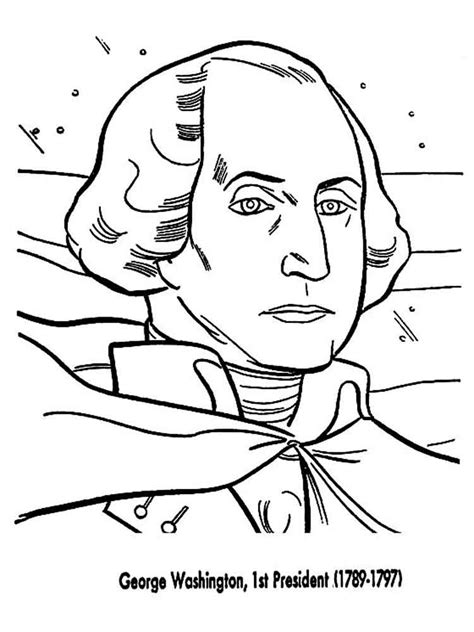 President George Washington Coloring Pages Free Printable
