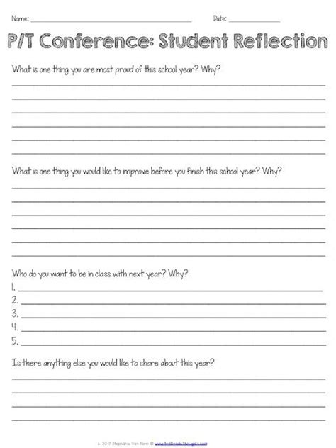 Reflection Sheet For Teachers Kidsworksheetfun