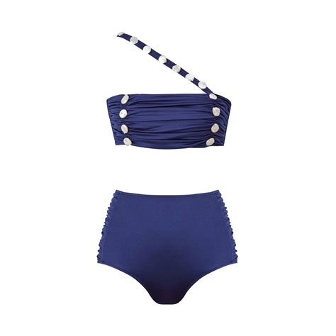 Grace Blue High Waist Bikini Lovekini Beachwear