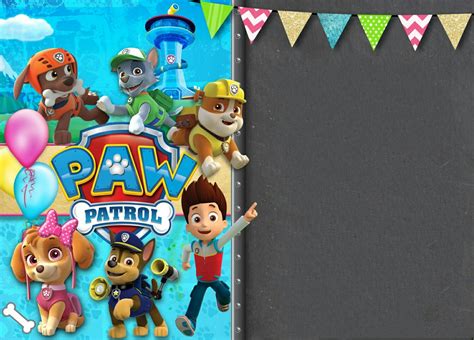 Plantilla invitación Paw Patrol | Paw patrol party, Paw patrol, Patrol party