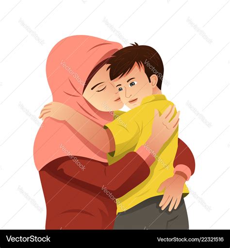 Muslim Mother Hugging Her Son Royalty Free Vector Image My Xxx Hot Girl