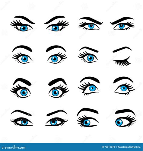 Set Of Cartoon Eyes Stock Illustration Illustration Of Collection