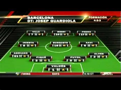 Real Madrid vs FC Barcelona 16/04/11 - Alineaciones - YouTube