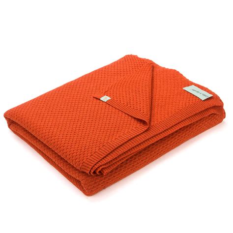 Otto And Spike Burnt Orange Woven Square Throw Blanket Peters Of