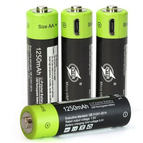 Lithium Rechargeable Battery 15v Aaa 1250mah Micro Usb Charging Znter