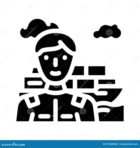 Marine Engineer Worker Glyph Icon Vector Illustration Stock Vector