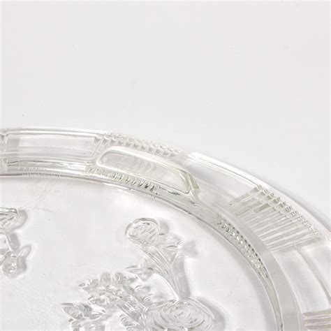 Federal Glass Sharon Clear Depression Glass Cake Plates Ebth