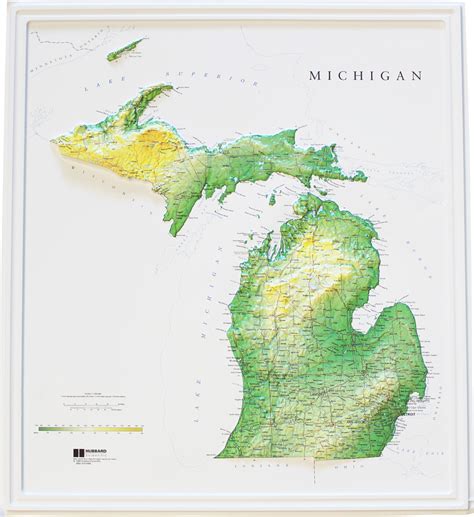 Buy Michigan Relief Map Flagline
