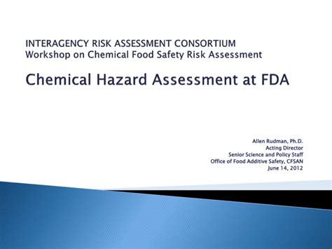 Chemical Hazard Assessment At Fda