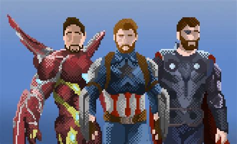 Avengers Superhéroes Pixel Art Punto De Cruz