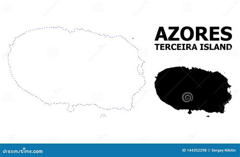 Terceira Island Azores Archipelago Portugal Portuguese Republic Map Vector Illustration