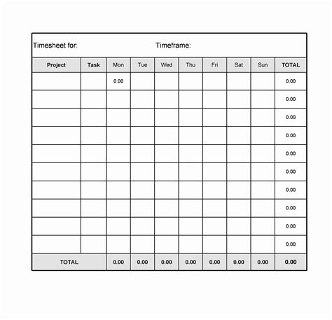 Weekly Time Sheets Template Free