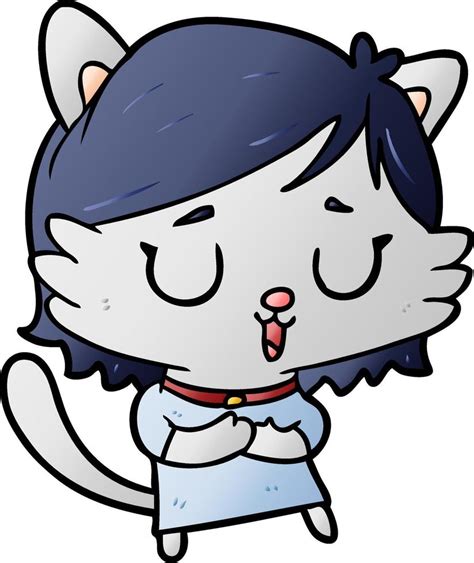 Cartoon Cat Girl 12409444 Vector Art At Vecteezy