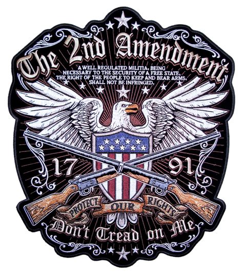 Large Patriotic The 2nd Amendment Don T Tread On Me American Eagle Biker Patch Ebay