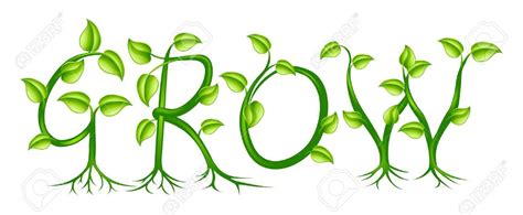 The Word Grow Spelled Out With A Plant Or Vines With Leaves