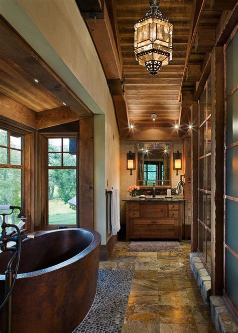 20 rustic bathroom designs with copper bathtub