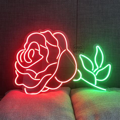 Custom Neon Rose Flower Neon Light Sign Led Custom T For Etsy