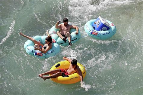 Sun Breaks Through For Tubers On Comal Guadalupe Rivers