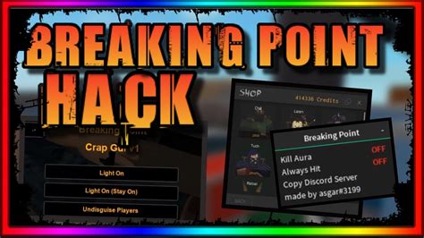 See up to date game codes for breaking point, updates and features, and the past month's ratings. NEW + WORKING ROBLOX | Breaking Point Hack / Script ...
