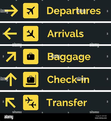 Airport Sign Departure Arrival Travel Icon Vector Airport Board Airline Sign Gate Flight