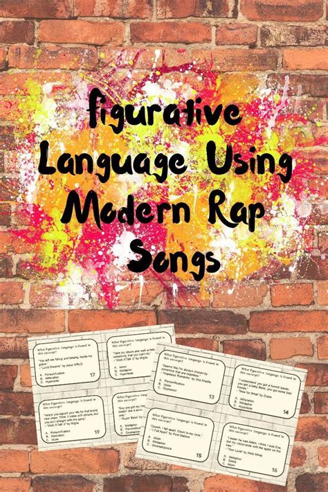 3 define the following literary terms on your paper: These task cards utilize modern rap songs to teach students figurative language… | Figurative ...