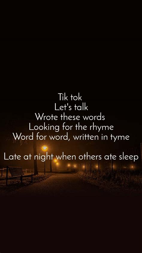 Tik Tok Lets Talk Wrote These Words Looking For English Poem
