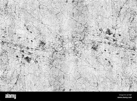 Black And White Old Concrete Wall With Random Scratches And Spots Stock