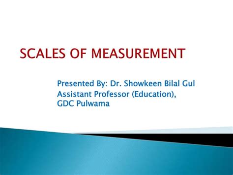 Scales Of Measurement Ppt
