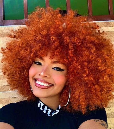 Short Orange Curly Afro Wigs With Bangs For Black Women Fiber Heat Safe