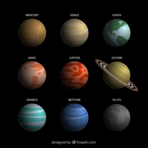 Solar System Realistic Planets Education Illustration