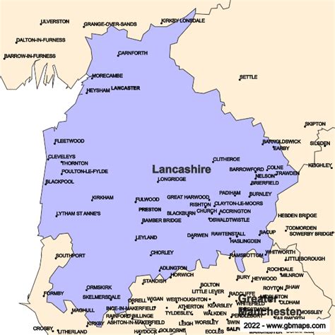 Lancashire County Boundaries Map