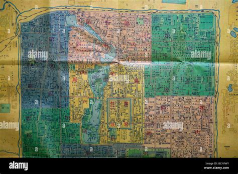 Old Map Of Beijing In Qing Dynasty Beijing China Stock Photo Alamy