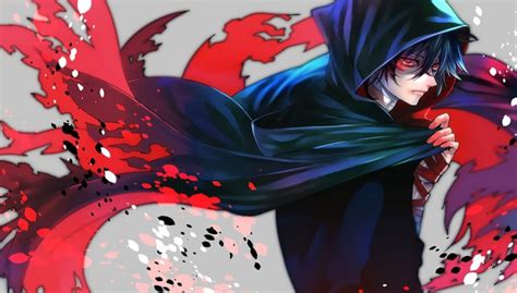Anime Boy With Red Eyes Blue Hair Wallpaper 1900x1080 778410