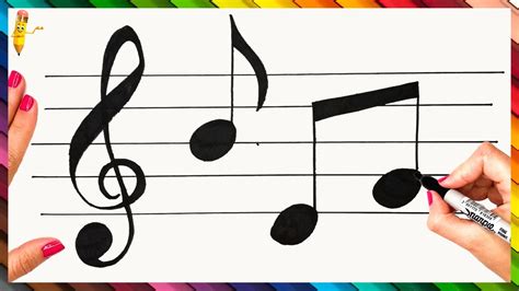 How To Draw Musical Notes Step By Step 🎶 Musical Notes Drawing Easy
