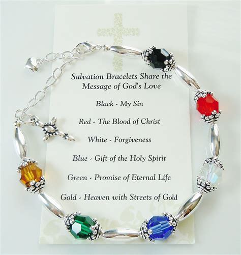Salvation Bracelet With Swarovski And Silver Beads Great T Etsy Salvation Bracelet Beaded